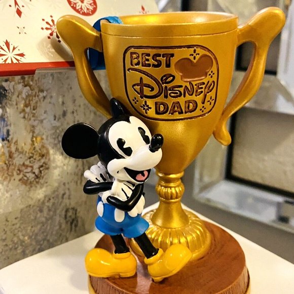 Disney MICKEY MOUSE Trophy Best Disney Dad Christmas Ornament Sketchbook NWT - Picture 9 of 10